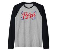 Perú Celebración Fuegos Artificiales Festival Perú Logo Travel Gift Camiseta Manga Raglan