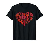 Perú Corazón Cultura Tradición Patrimonio Orgullo Peruano Llama Camiseta