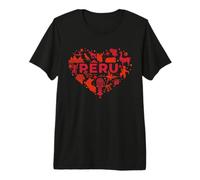 Perú Corazón Cultura Tradición Patrimonio Orgullo Peruano Llama Camiseta Premium