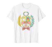 Perú Cute Escudo Llama Cupcake Rainbow Pastel Estilo Kawaii Camiseta