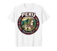 Perú Explore The Andes Travel Llama Camiseta gráfica económica, Hombre, Blanco, L
