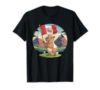 Peru Flag Peruvian Capybara Andean Pride Vibes Camiseta