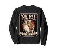Perú Llama Retro Bandera Estilo Linda América del Sur Obra de Arte Sudadera