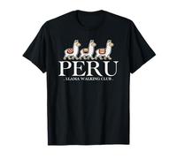 Peru Llama Walking Club Vintage Peruvian Hiking Souvenir Camiseta
