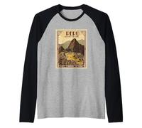 Peru Machu Picchu 1930 - Sello Postal Retro de Viaje Camiseta Manga Raglan