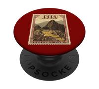 Peru Machu Picchu 1930 - Sello Postal Retro de Viaje PopSockets PopGrip Adhesivo