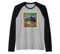 Peru Machu Picchu 1940 - Sello Postal Retro de Viaje Camiseta Manga Raglan