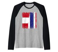 Perú Tailandia Media Bandera Raíces tailandesas peruanas Camiseta Manga Raglan
