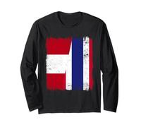 Perú Tailandia Media Bandera Raíces tailandesas peruanas Manga Larga