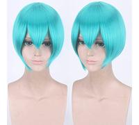 Perücke für Cosplay Perücke Multicolor Universal Gesicht Kurzhaar MSN Schwarz-Weiß Kurzhaar Bobo Kopfbedeckung Perücke Farbe: K047-24 Wassergrün