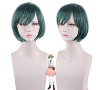 Perücke für Fasching Nachtleben CluI Party Dress Up Perücke Cosplay Perücke Yuki Kurikawa Nao Cos Halloween Bob Kurz Grün Damen Kurzhaar