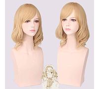 Perücke für Karneval, Nachtleben, CluI, Party, Verkleidung, Perücke, Kurz, Birne, Blume, Blond, kurzes Haar, gemischt, hellgolden, Cosplay, Anime, Perücke, Hochtemperaturdraht, 009