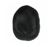 Perücke Herren - Peluca de prótesis capilar para hombre, color negro natural, invisible, pelo humano frontal, piel fina, reemplazo de cabello (16 x 21 cm)