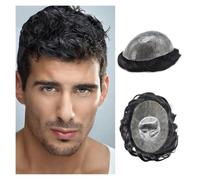 Perücke Herren - Prótesis de pelo masculino para hombre, piel fina y completa, base de poliuretano inyectado, para hombre, duradera, línea capilar natural, suave, sistema de cabello humano (7 x 10