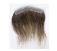 Perücke Herren - Toupee de 0,06 mm, línea capilar frontal para hombre, 16 cm, cabello humano ultrafino, piel sintética, prótesis capilar para hombre (16 x 2,5 cm, marrón claro)