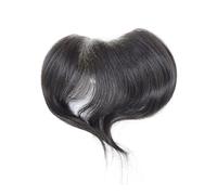 Perücke Herren - Toupee de 0,06 mm, línea capilar frontal para hombre, 16 cm, pelo humano ultrafino, piel sintética, prótesis capilar para hombre (16 x 3,5 cm, negro azabache)