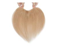 Perücke Herren - Toupee frontal de cabello humano real para hombre, 3,8 x 17,8 cm, base completa de piel sintética, sistema de reemplazo de cabello masculino de 6 pulgadas, color rubio oscuro