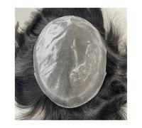 Perücke Herren Toupee para hombre, nudo invisible de 0,12 a 0,14 mm, piel sintética, para hombre, prótesis de pelo masculino duradero, 15,2 cm, sistema de cabello humano natural (7 x 10 pulgadas)