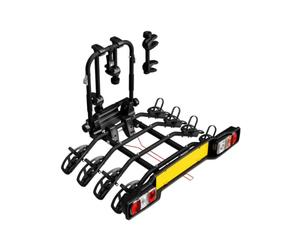 PERUZZO Parma - Portabicicletas para Enganche de Remolque de 4 Bicicletas, inclinable, Universal, Color Negro