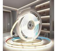 PERVADEO Tira LED COB 24V Autoadhesivo, 10M LED Tira luz LED Blanca Fria 6000K Cortable Flexible Tira Luces 320LED/M para Decoración Hogar, Cocina, Espejo (Sin Fuente de Alimentación)