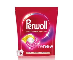 Perwoll Renew Caps Color Detergente (19 lavados), todo en 1 Detergente Caps limpia suavemente y renueva colores y fibras, para todos los tejidos de color, con tecnología Triple Renov