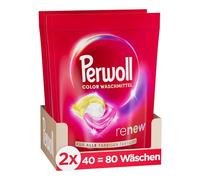 Perwoll Renew Caps Color Detergente 80 (2 x 40 lavados), todo en 1 Detergente Caps limpia suavemente y renueva colores y fibras, para todos los tejidos de color, con tecnología Triple Renov