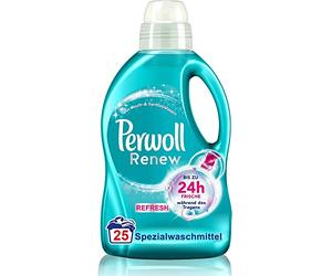Perwoll Renew Refresh - Detergente líquido (25 lavados), detergente higiénico para ropa blanca y de color, con fórmula neutralizante de olores para una frescura intensa
