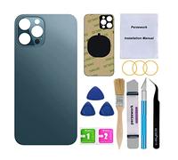 Perzework Repuesto de Cristal Trasero OEM (Azul pacífico) Compatible con iPhone 12 Pro MAX de 6.7 Pulgadas, Todos los operadores con Adhesivo preinstalado y Kits de Herramientas de reparación