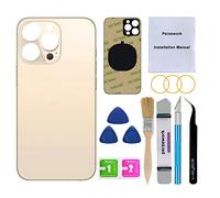 Perzework Repuesto de cristal trasero OEM para iPhone 13 Pro de 6.1 pulgadas (dorado) todos los operadores con kits de herramientas de reparación