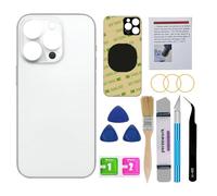 Perzework Repuesto de cristal trasero OEM para iPhone 14 Pro Max de 6.7 pulgadas con kit de herramientas de reparación (plateado)