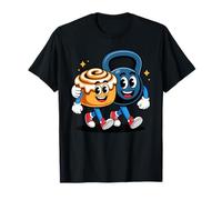 Pesa Rusa Y Rollo De Canela Amigos Gym Humor Camiseta