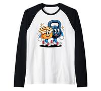 Pesa Rusa Y Rollo De Canela Amigos Gym Humor Camiseta Manga Raglan