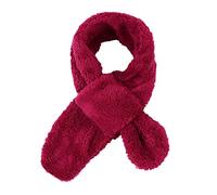 Pesaat Bufanda de forro polar para niños de invierno sólido para bebés y niñas, bufandas envolventes con cuello cruzado para niños de 1 a 6 años, Rosa Roja, Taille unique