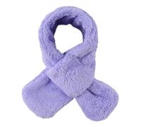 Pesaat Bufanda de invierno de forro polar para niños, bufanda sólida para bebés, niños y niñas, bufanda envolvente con cuello cruzado, calentador de cuello para niños de 1 a 6 años, morado claro