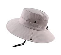 Pesaat Mamá Bebé Sombrero de Verano Niño Niña Sun Hat Wide Borde Niño Adulto Gorro con cordón (Gris Claro, Adulto)