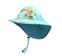 Pesaat Sombrero para el Sol para bebé niña con protección UV con protección para la Nuca Gorro de Verano para niños Paraíso de Playa Large（Paraíso de Playa,3-12 Meses）