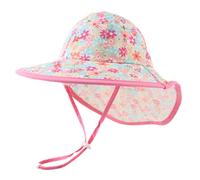 Pesaat Sombrero para el Sol para bebé niña con protección UV con protección para la Nuca Gorro de Verano para niños Paraíso de Playa Large (Gänseblümchen, 3-12 Meses)