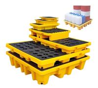 Pesada paleta de derrame de derechos pesados con filete de rasca, bandeja de contención de bombos de aceite modular, Plataforma de Suelto Industrial Stackable para Almacenamiento, Diseño de Polietilen