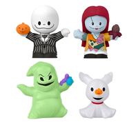 Conjunto de 4 figuras de “Pesadilla antes de Navidad” de Little People Collector, inspirado en la película de Tim Burton de Disney, juguete coleccionable, +8 años (Mattel HNW96)