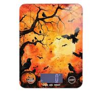 Pesadilla Halloween Tree - Báscula de pantalla LCD para alimentos, 11 libras/1 onzas, 5 kg/5 g, báscula digital de peso en gramos y onzas con 4 unidades para hornear jabón (pilas no incluidas)