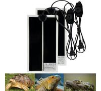 PeSandy Manta Calefactora para Reptiles, 2 PIEZAS Almohadilla Térmica para Reptiles con Temperatura Ajustable para Reptiles Tortuga Serpientes Lagartos Geckos -Tapetes Térmicos para Terrarios(28x15CM)