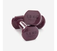 Pesas 2 x 1,5 Kg de vinilo Fitness Gimnasia en casa Pilates Nyamba Violeta 1,5 KG
