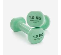 Pesas 2 x 1Kg de vinilo Fitness Gimnasia en casa Pilates Nyamba Verde 1 KG