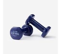 Pesas 2 x 2Kg de vinilo Fitness Gimnasia en casa Pilates Nyamba Azul Oscuro 2 Kg
