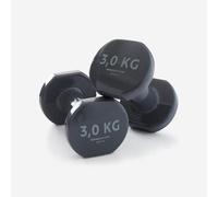Pesas 2 x 3Kg de vinilo Fitness Gimnasia en casa Pilates Nyamba Gris 2*3 KG