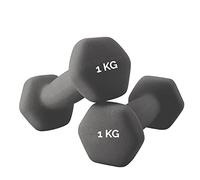Pesas de gimnasio en casa Fitness mancuernas hexagonales de neopreno, antideslizantes, par Dipped Dumbbell (2 x 1 kg), surtido