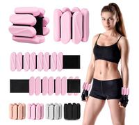 Pesas de muñeca, paquete de 2 pesas de tobillo para mujeres y hombres, pesas ajustables para brazos y piernas, pulseras de silicona con peso para caminar, yoga, pilates, correr, baile, gimnasio, 2