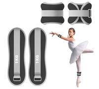 Pesas para Tobillos, Lastres Tobillos - Paquete de 2 Manguitos de Peso Ajustables para Tobillo, Adecuados para Principiantes y Niños, Ejercicios de Baile, Caminar, Trotar y Fitness (Negro, 1KG)