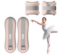 Pesas para Tobillos, Lastres Tobillos - Paquete de 2 Manguitos de Peso Ajustables para Tobillo, Adecuados para Principiantes y Niños, Ejercicios de Baile, Caminar, Trotar y Fitness (Rosa, 1KG)