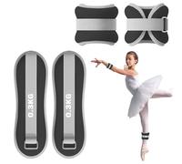 Pesas para Tobillos, Lastres Tobillos - Paquete de 2 Manguitos de Peso Ajustables para Tobillo, Adecuados para Principiantes y Niños, Ejercicios de Baile, Caminar, Trotar y Fitness (Negro, 0,3KG)